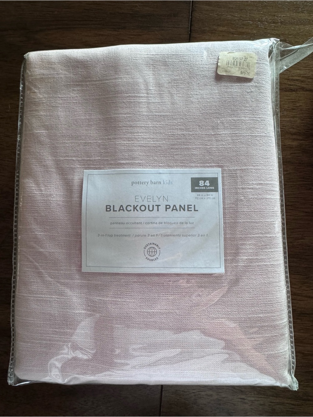 Pottery Barn Kids Evelyn Blackout Panel - Pale Pink